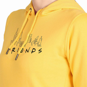 New best high quality Selling Women's <b>Slim</b> Fit Yellow Sweatshirt Customized Logo & Label Hooded Kangaroo Pockets for Winter - Product Image 3