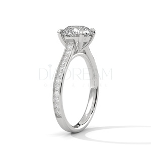 Vente chaude Mode Exquis De Luxe Fine Jewelry 2Ct Round Cut Diamond VVS1 Leb Cultivé avec 14k Gold Diamond Ring - Product Image 5