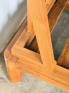 Solid Teak <b>Wood</b> Platform <b>Bed</b> Frame Spindle <b>Headboard</b> Nordic Modern Bedroom Furniture for Villa Hotel - Product Image 4
