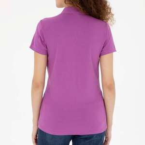 Novedad de verano, polos de Color sólido, cuello de Polo, informal de negocios para ropa de mujer, polos 100% algodón poliéster OEM ODM - Product Image 2