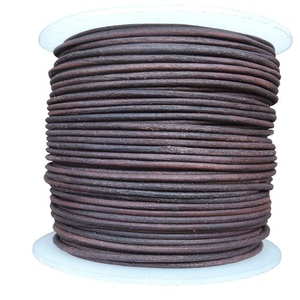 Handmade High Quality Vintage Cowhide <b>Leather</b> <b>Cord</b> 5mm Round for Jewelry Making-Wholesale in Bulk Quantity - Product Image 1