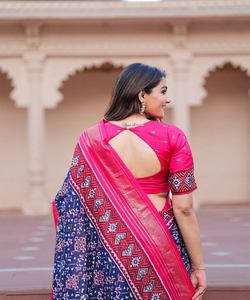 Saree en rayonne de mariage indien avec séquence de dentelle florale complexe et chemisier pour vêtements de fête pour adultes - Product Image 6
