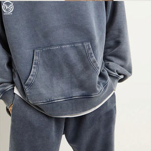 Luxe 600 Gsm français éponge pull à capuche personnalisé surdimensionné polaire avec goutte épaule épais coton lourd pour l'hiver hommes - Product Image 5