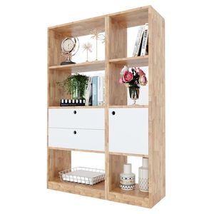 Étagère décorative Fika III 95x32x150cm Design scandinave Bois d'hévéa KS68051 - Product Image 1