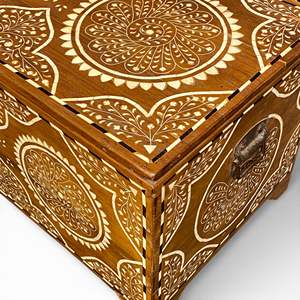 Boîte à bijoux élégante en bois vintage Mandala avec un design complexe - Product Image 3