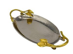 Nouvelle Arrivée Personnalisé Moderne Usage Domestique Motif Type Plateau De Service Écologique En Acier Inoxydable Plateaux En Métal Argenté - Product Image 3