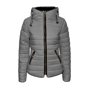 2025 Customized Knitted Lightweight Breathable Women Puffer Jacket Warm Hooded Zipper Closure Casual Style - Product Image 3