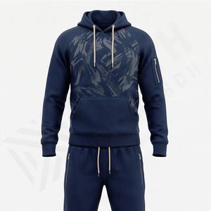 Ensemble de survêtement de sport pour homme OEM, sweat à capuche à manches longues, jogging, ensemble de course, tissu technique respirant, deux pièces - Product Image 1