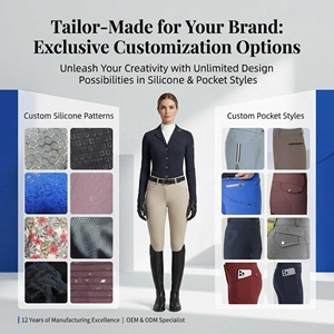 Pantalon d'équitation pour femmes avec grip en silicone intégral et poches, culotte d'équitation à séchage rapide et coupe ajustée pour toutes les cavalières - Product Image 4