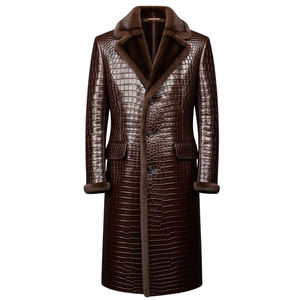 Servicio OEM, Abrigo Largo de Cuero para Hombre de Alta Calidad, Material de Primera Calidad, Diseño Más Reciente, Transpirable y de Secado Rápido - Product Image 1