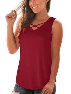 เสื้อกล้ามผู้หญิง ผ้าถักโพลีเอสเตอร์ 180 กรัม คอทรงโอ สายเดี่ยวบาง ผูกโบว์ สไตล์ลำลอง ระบายอากาศ แห้งเร็ว เป็นมิตรกับสิ่งแวดล้อม เหมาะสำหรับฤดูร้อน - Product Image 3