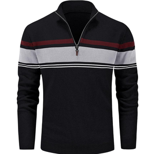 Suéter Personalizado para Hombre, Cuello Alto Simulado, 1/4 de Cierre, Jersey de Punto, Manga Larga, Informal, de Invierno, 100% Algodón, Antibolitas - Product Image 6