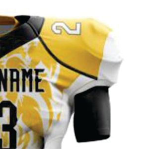 Uniforme de football pour hommes Ensemble maillot et pantalon de football américain personnalisé pour hommes Vêtements de sport d'équipe en sergé sublimés respirants - Product Image 4