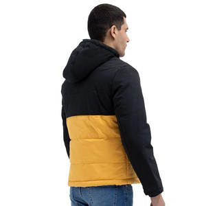 Chaqueta de bombardero con cremallera de Material de paracaídas acolchado de Color amarillo para hombre de diseño de calidad exclusiva con capucha adjunta a la venta - Product Image 2