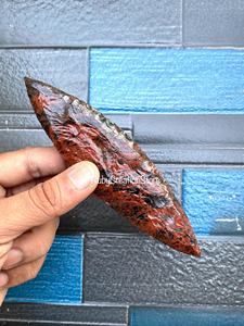 Pierre de marquise en obsidienne acajou de 3 à 6,5 pouces, pièce de cristal taillée à la main, pierre précieuse rouge et noire pour collectionneurs - Product Image 4