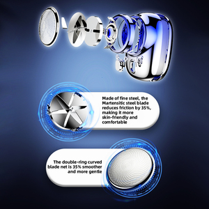 ماكينة حلاقة إلكترونية دوارة محمولة 2 في 1 قابلة لإعادة الشحن عبر USB، مقاومة للماء، أداة تشذيب اللحية وشفرة حلاقة للرجال للاستخدام على الجسم RV - Product Image 3