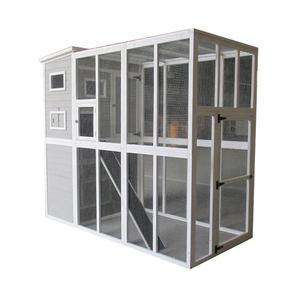 บ้านแมวไม้กลางแจ้งขนาดใหญ่หรูหรา พร้อมพื้นที่เล่นและพื้นที่นอน บรรจุในกล่อง - Product Image 6