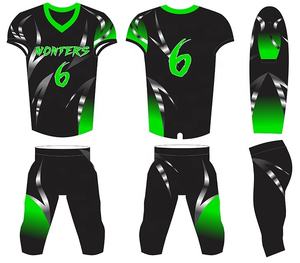 Ensemble de maillots de football américain personnalisés respirants pour adultes, manches courtes, 100% polyester, anti-UV, meilleur prix - Product Image 2