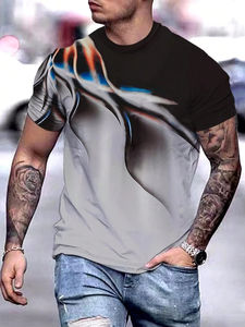 เสื้อยืดผ้าฝ้าย100% สำหรับผู้ชายพิมพ์ลายดิจิทัลและถ่ายเทความร้อนทั่วทุกมุม - Product Image 5