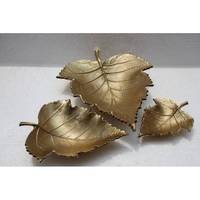 Bandeja de Servicio Decorativa de Aluminio en Forma de Hoja de Oro, Diseño Moderno, Personalizada, de Alta Calidad, Venta al Por Mayor