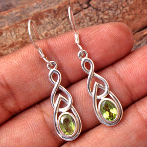 Pendientes colgantes finos de Plata de Ley 925 hechos a mano, labradorita, Peridoto, piedras preciosas, joyería para mujer - Product Image 6