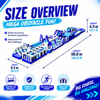 Parcours d'obstacles gonflable commercial en PVC robuste, taille personnalisée, pour la location événementielle