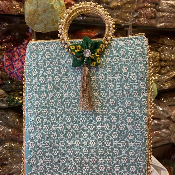수제 코튼 인쇄 작업 민족 인도 수 놓은 최신 디자인 여성 웨딩 선물 핸드백