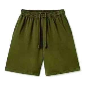 กางเกงขาสั้นผ้าฝ้ายแท้ 100% คุณภาพสูง ถักแบบเฟรนช์เทอร์รี่ สวมใส่สบาย เป็นมิตรกับสิ่งแวดล้อม ระบายอากาศได้ดี สไตล์ลำลอง  แบบซันเฟดวินเทจ ซักฟอก - Product Image 3