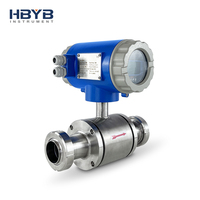 Medidor de Flujo Magnético de Acero Inoxidable Directo de Fábrica, Modbus, para Jarabe, Aceite de Cocina, Abrazadera Higiénica, Medidor de Flujo Electromagnético, OEM, CE, ISO