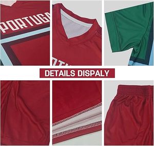 ชุดกีฬาฟุตบอลกีฬา No.7โปรตุเกสสำหรับผู้ใหญ่เด็กผู้ชายเยาวชนชุดกางเกงขาสั้นตัดอัตโนมัติ - Product Image 6