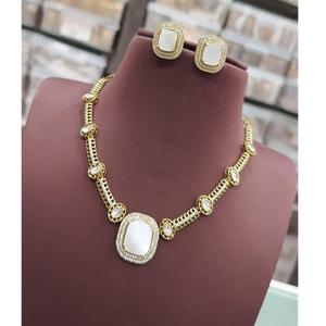 Elegant Stone Studded Pendant <b>Jewelry</b> <b>Set</b> Elegant Gold Plated Design <b>for</b> <b>Women</b> Girls <b>for</b> Wedding Engagement and Events - Product Image 1