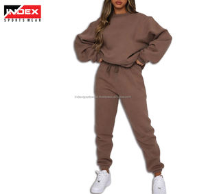 Chándales acampanados de lana con capucha de Invierno para mujer de poliéster 100% de calidad Premium, transpirables, ligeros, de Color sólido, holgados - Product Image 1