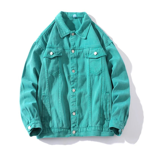 Veste en jean Nouvelle collection Hiver Homme Couleur unie Coton Casual Streetwear Hip Hop Col montant Jean délavé Vêtement d'extérieur OEM - Product Image 1