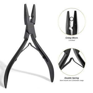 Cinta de acero inoxidable alemana recubierta de negro de grado quirúrgico en juego de alicates para extensiones de cabello herramienta de belleza para extensiones de cabello - Product Image 3