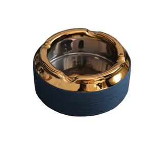 Cenicero con forma redonda de aluminio para el hogar, cuencos de escritorio para Bar, Hotel, oficina, coche humano, Cenicero de Metal moderno, acabado dorado - Product Image 4