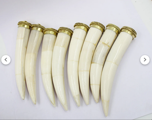 Colgante tallado a mano de hueso natural para cuello, latón natural ecológico y acero inoxidable para hombres y mujeres de glowin fashion - Product Image 4