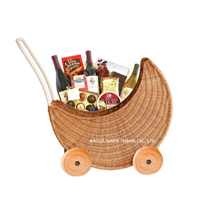 Recién llegado, cochecito de luna creciente, ratán, Luna única, cesto de Ramadán, cesta de regalo Eid de mimbre para Gergean - Product Image 3