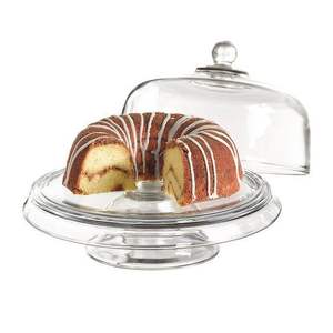 Base para Pastel de Vidrio Pulido con Cúpula, Mejora la Presentación para Comedores de Alta Gama y Mesas de Postres - Product Image 1