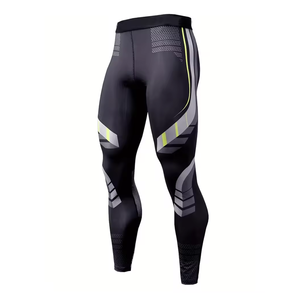 Pantalones de compresión de secado rápido para hombre, mallas, pantalones para correr, capa Base, mallas de secado fresco, mallas deportivas activas con estampado de sublimación - Product Image 1