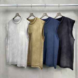 Débardeur Homme Tendance Américaine Rétro Sans Manches Vintage Écologique Séchage Rapide 100% Coton Teint à la Cire Effet Vieilli Personnalisé - Product Image 5