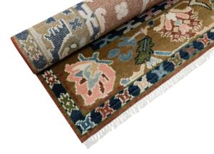 พรมขนสัตว์ลายทางสไตล์เรโทรขนาดใหญ่ พรมทิเบตโบราณ กันลื่น ซักได้ ทำด้วยมือ ขนปานกลาง สำหรับห้องนั่งเล่นและห้องนอน - Product Image 3