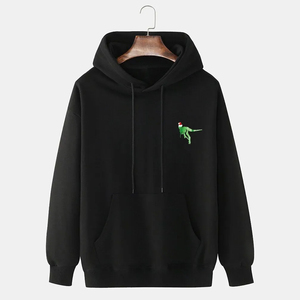 เสื้อมีฮู้ดผ้าฟลีซผ้าฝ้าย100% สำหรับผู้ชายดีไซน์ตามสั่งพิมพ์โลโก้บนหน้าจอหนาลายสีทึบปกแบบหลวม - Product Image 6