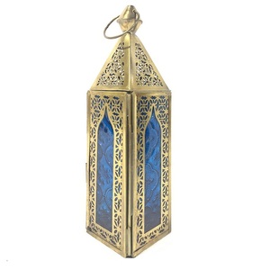 Linterna de vela de Metal con acabado chapado en oro, linterna de vela Vintage, linterna de Metal de Venta caliente, estilo único para interiores y exteriores - Product Image 2