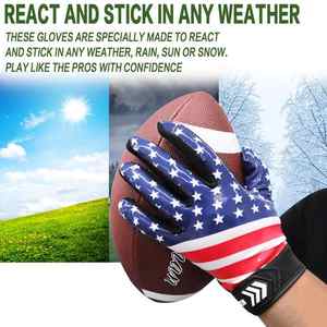 Gants de football américain imprimés personnalisés de haute qualité OEM Meilleurs prix Créez votre propre logo Uniforme sportif - Product Image 4