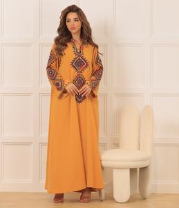 ชุดเดรสมุสลิมแบบดั้งเดิมชุดเดรสผ้าซาตินสไตล์ดูไบ - Product Image 3