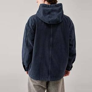 Adult Size High Quality Hoodies Men Denim Jacket <b>With</b> Hoody Full <b>Zip</b> Us Jeans Black Denim <b>Shirts</b> Hoodies Male Clothing for Boys - Product Image 6