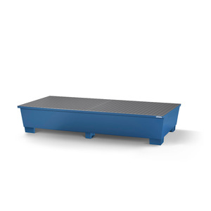 Vasca di contenimento in acciaio per 2 IBC da 1000 litri, 2200 x 1300 x 590 mm - Product Image 1