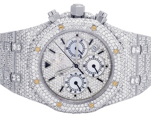 นาฬิกาหรูสำหรับผู้ชาย VVS Moissanite หน้าปัดใหญ่เคลื่อนไหวอัตโนมัติทำด้วยมือนาฬิกาโบราณโบราณโบราณ - Product Image 1