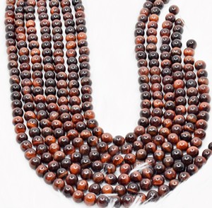 Cuentas de Cristal de Ojo de Tigre Rojo de 8mm, Redondas, Atractivas y de Alta Tendencia, para la Fabricación de Joyas y Meditación - Product Image 6