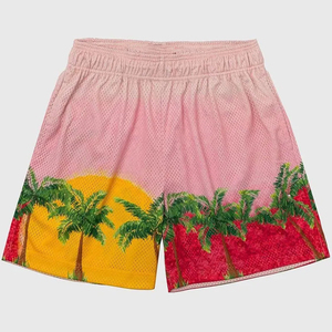 Pantalones cortos de LICRA de poliéster para gimnasio de estilo callejero personalizados para hombre, cómodos Pantalones deportivos de estambre, sólidos a prueba de viento - Product Image 1